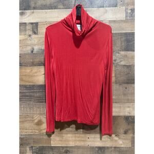 Calvin Klein Women’s Faux Turtleneck Top – Red – Size Medium – Used